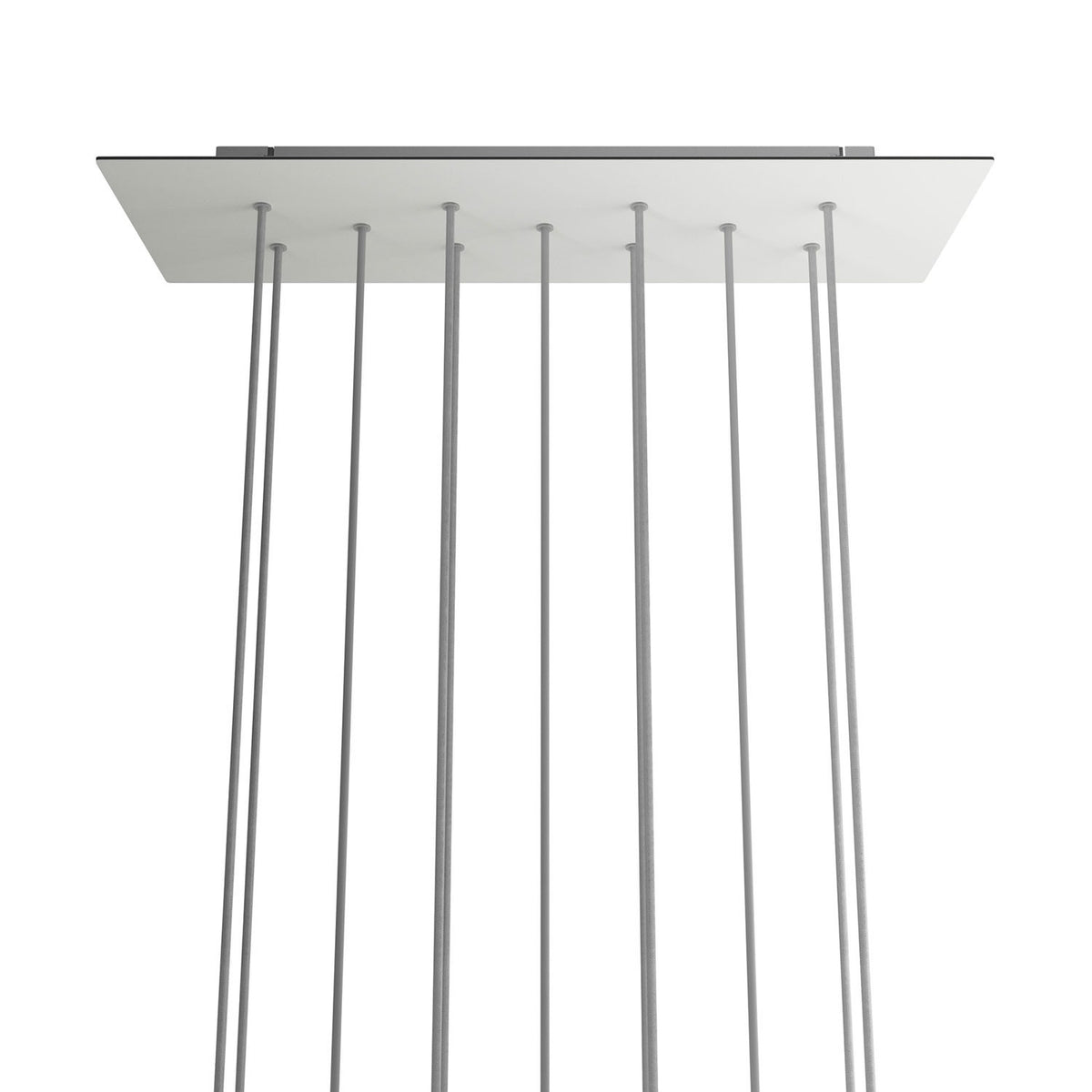 Lampenbaldachin XXL Rose-One rechteckig, 11 Löcher + 6 Seitenlöcher, 67.5 × 22.5 cm – Weiss matt, Weiss