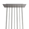 Lampenbaldachin XXL Rose-One rechteckig, 11 Löcher + 6 Seitenlöcher, 67.5 × 22.5 cm – Stahl satiniert, Weiss