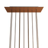 Lampenbaldachin XXL Rose-One rechteckig, 11 Löcher + 6 Seitenlöcher, 67.5 × 22.5 cm – Kupfer satiniert, Weiss