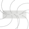 Lampenbaldachin XXL Rose-One rechteckig, 11 Löcher + 6 Seitenlöcher, 67.5 × 22.5 cm – Weiss matt, Weiss