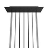 Lampenbaldachin XXL Rose-One rechteckig, 11 Löcher + 6 Seitenlöcher, 67.5 × 22.5 cm – Schwarz matt, Schwarz