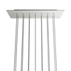 Lampenbaldachin XXL Rose-One rechteckig, 14 Löcher + 6 Seitenlöcher, 67.5 × 22.5 cm – Weiss matt, Weiss