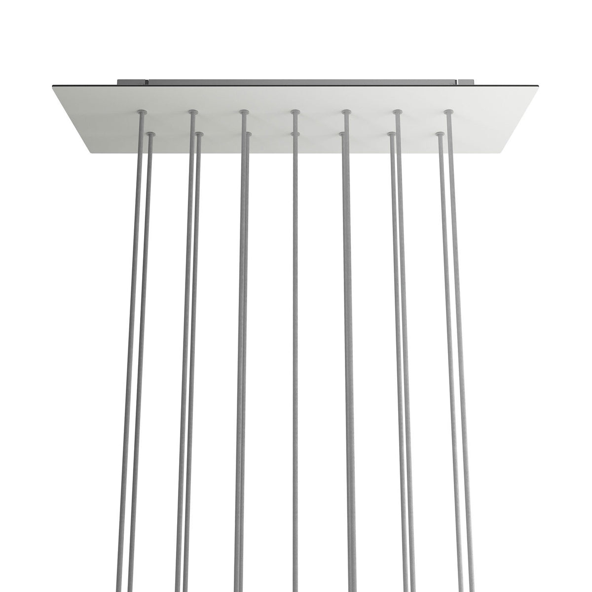 Lampenbaldachin XXL Rose-One rechteckig, 14 Löcher + 6 Seitenlöcher, 67.5 × 22.5 cm – Weiss matt, Weiss