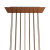 Lampenbaldachin XXL Rose-One rechteckig, 14 Löcher + 6 Seitenlöcher, 67.5 × 22.5 cm – Kupfer satiniert, Weiss