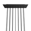 Lampenbaldachin XXL Rose-One rechteckig, 14 Löcher + 6 Seitenlöcher, 67.5 × 22.5 cm – Schwarz matt, Weiss