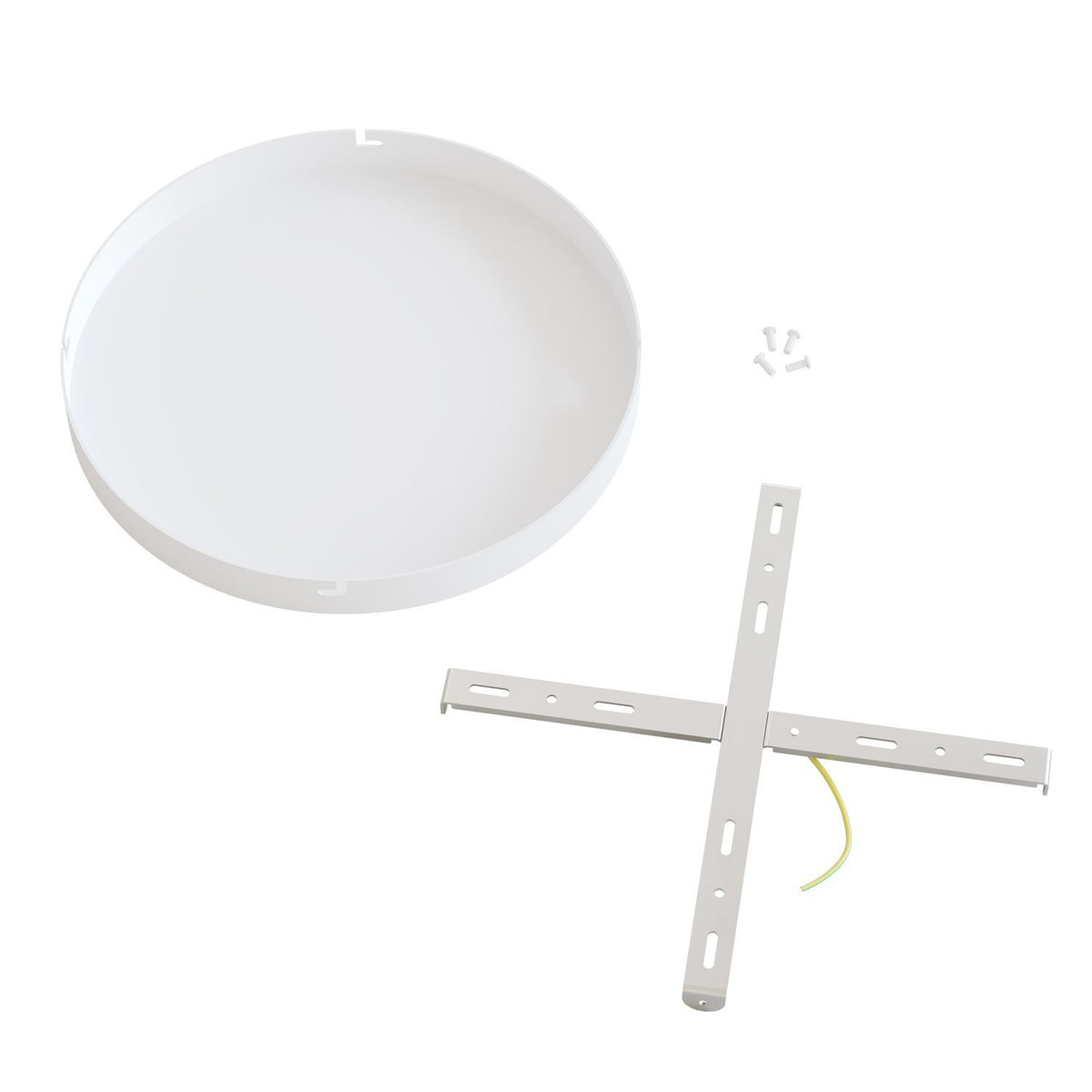 Lampenbaldachin XXL Aluminium, ohne Löcher zum Selbstbohren, Ø 30 cm – Weiss matt