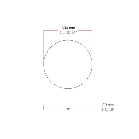 Lampenbaldachin XXL Aluminium, ohne Löcher zum Selbstbohren, Ø 30 cm – Weiss matt