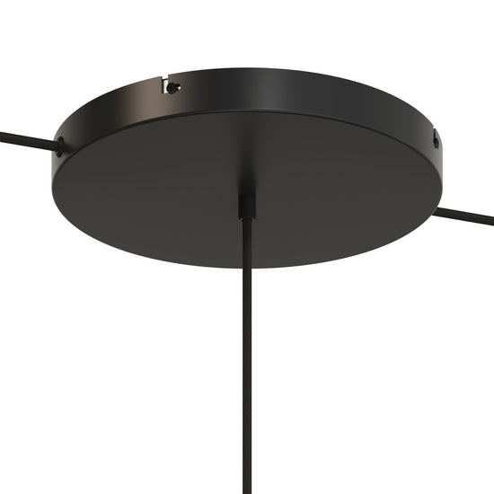 Lampenbaldachin XXL Aluminium, 1 Loch, Ø 30 cm – Schwarz, 2 Seitenlöcher