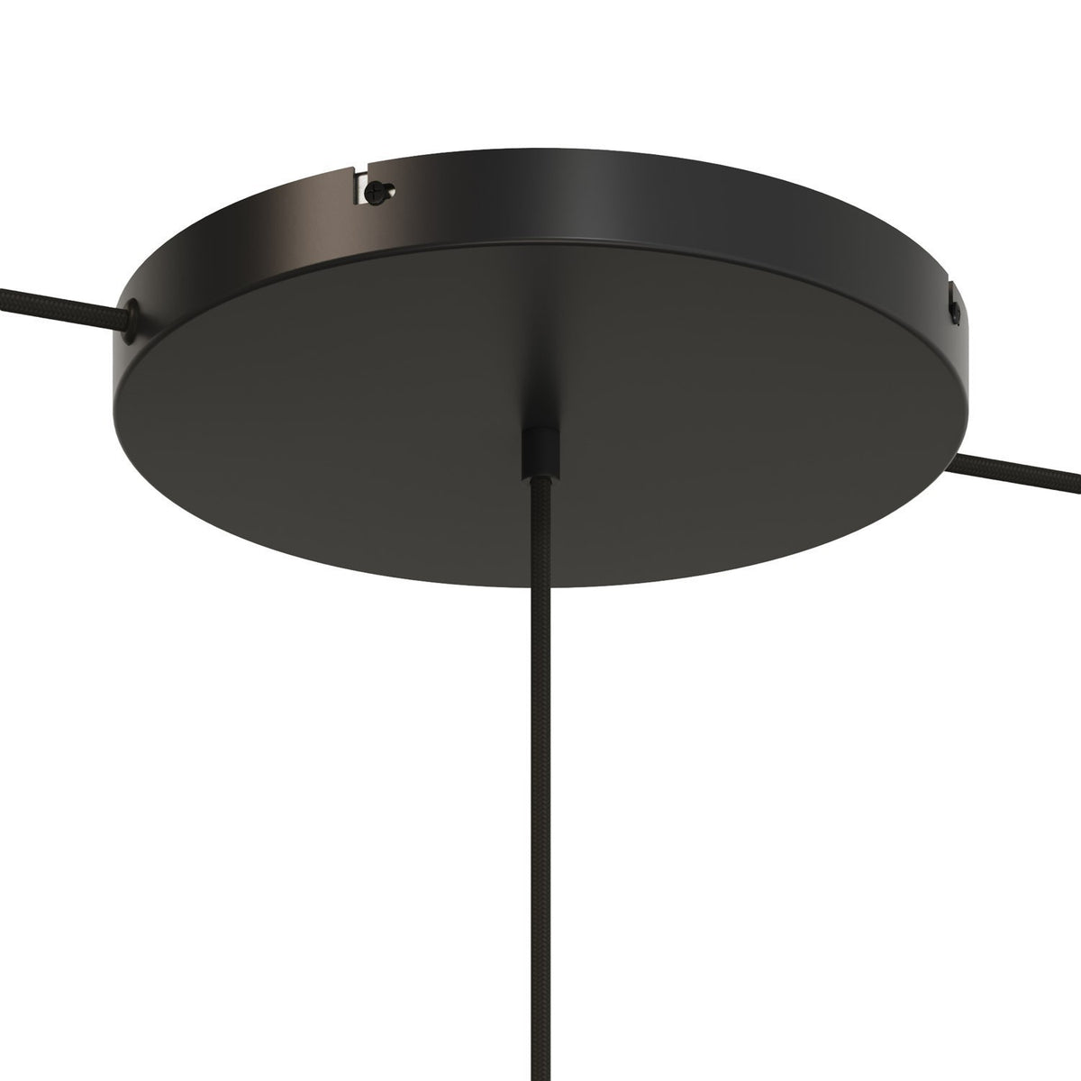 Lampenbaldachin XXL Aluminium, 1 Loch, Ø 30 cm – Schwarz, 2 Seitenlöcher