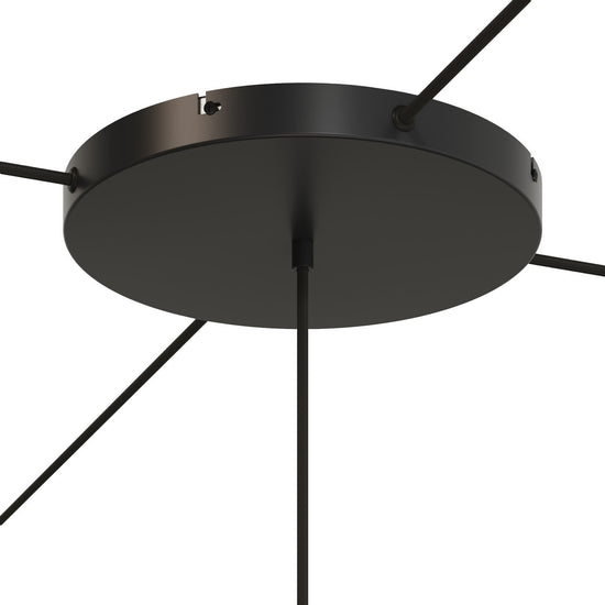 Lampenbaldachin XXL Aluminium, 1 Loch, Ø 30 cm – Schwarz, 4 Seitenlöcher