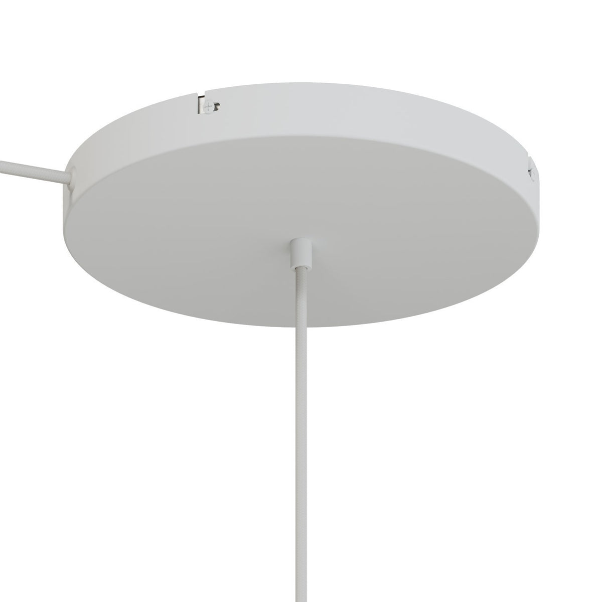 Lampenbaldachin XXL Aluminium, 1 Loch, Ø 30 cm – Weiss matt, 1 Seitenloch