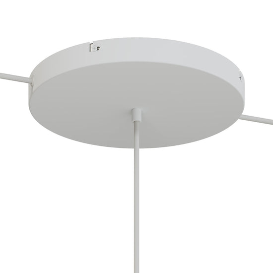 Lampenbaldachin XXL Aluminium, 1 Loch, Ø 30 cm – Weiss matt, 2 Seitenlöcher