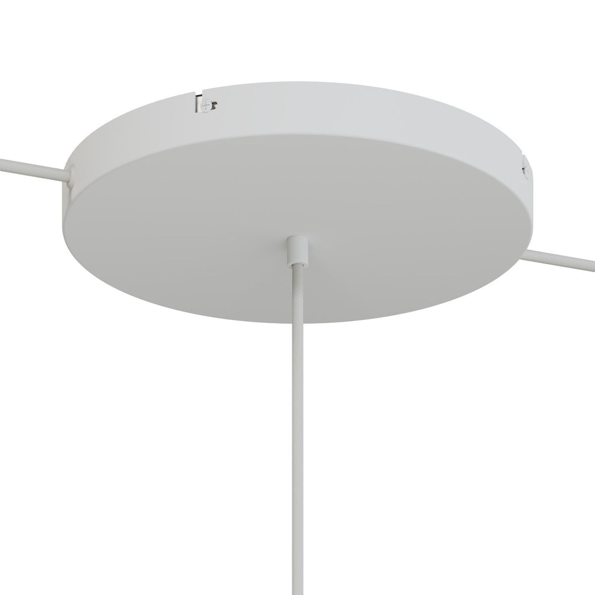 Lampenbaldachin XXL Aluminium, 1 Loch, Ø 30 cm – Weiss matt, 2 Seitenlöcher