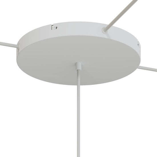 Lampenbaldachin XXL Aluminium, 1 Loch, Ø 30 cm – Weiss matt, 3 Seitenlöcher