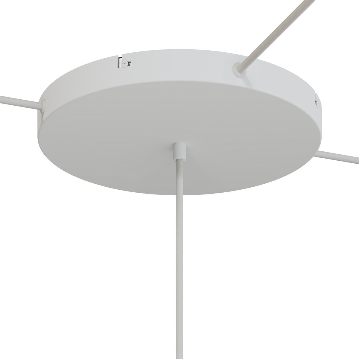 Lampenbaldachin XXL Aluminium, 1 Loch, Ø 30 cm – Weiss matt, 3 Seitenlöcher