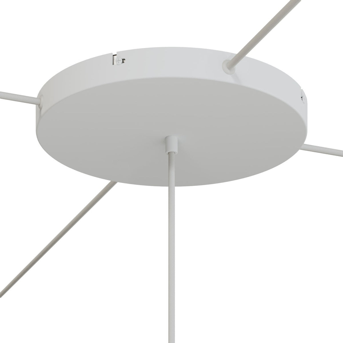 Lampenbaldachin XXL Aluminium, 1 Loch, Ø 30 cm – Weiss matt, 4 Seitenlöcher