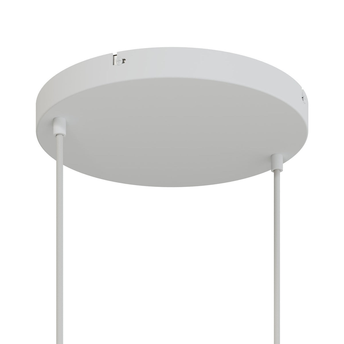 Lampenbaldachin XXL Aluminium, 2 Löcher, Ø 30 cm – Weiss matt, ohne Seitenlöcher