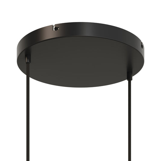 Lampenbaldachin XXL Aluminium, 2 Löcher, Ø 30 cm – Schwarz, ohne Seitenlöcher