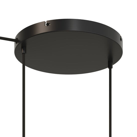Lampenbaldachin XXL Aluminium, 2 Löcher, Ø 30 cm – Schwarz, 1 Seitenloch