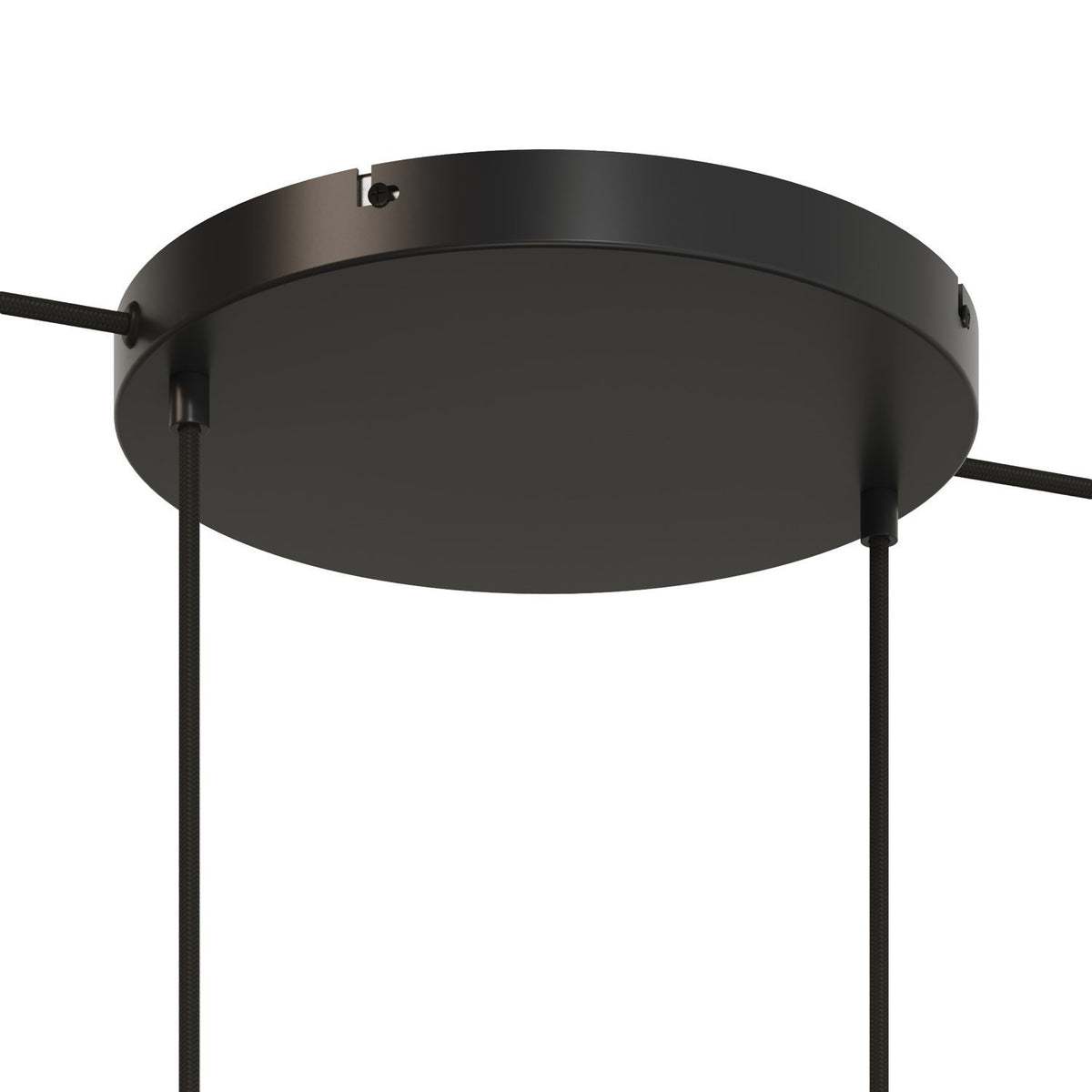 Lampenbaldachin XXL Aluminium, 2 Löcher, Ø 30 cm – Schwarz, 2 Seitenlöcher