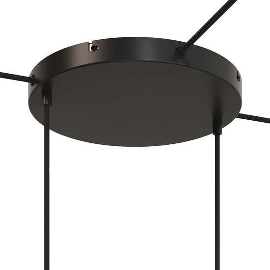 Lampenbaldachin XXL Aluminium, 2 Löcher, Ø 30 cm – Schwarz, 3 Seitenlöcher