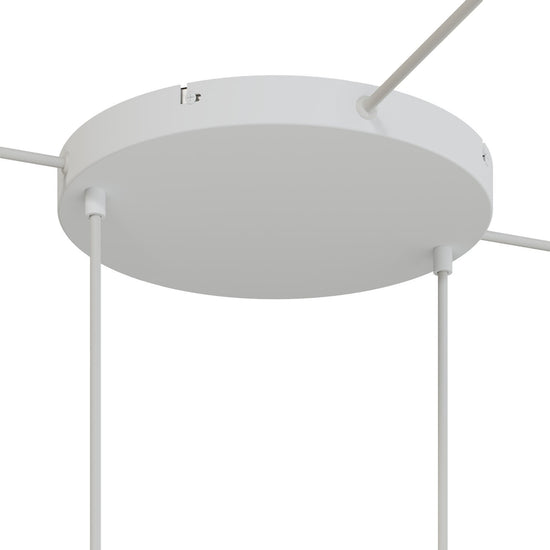 Lampenbaldachin XXL Aluminium, 2 Löcher, Ø 30 cm – Weiss matt, 3 Seitenlöcher