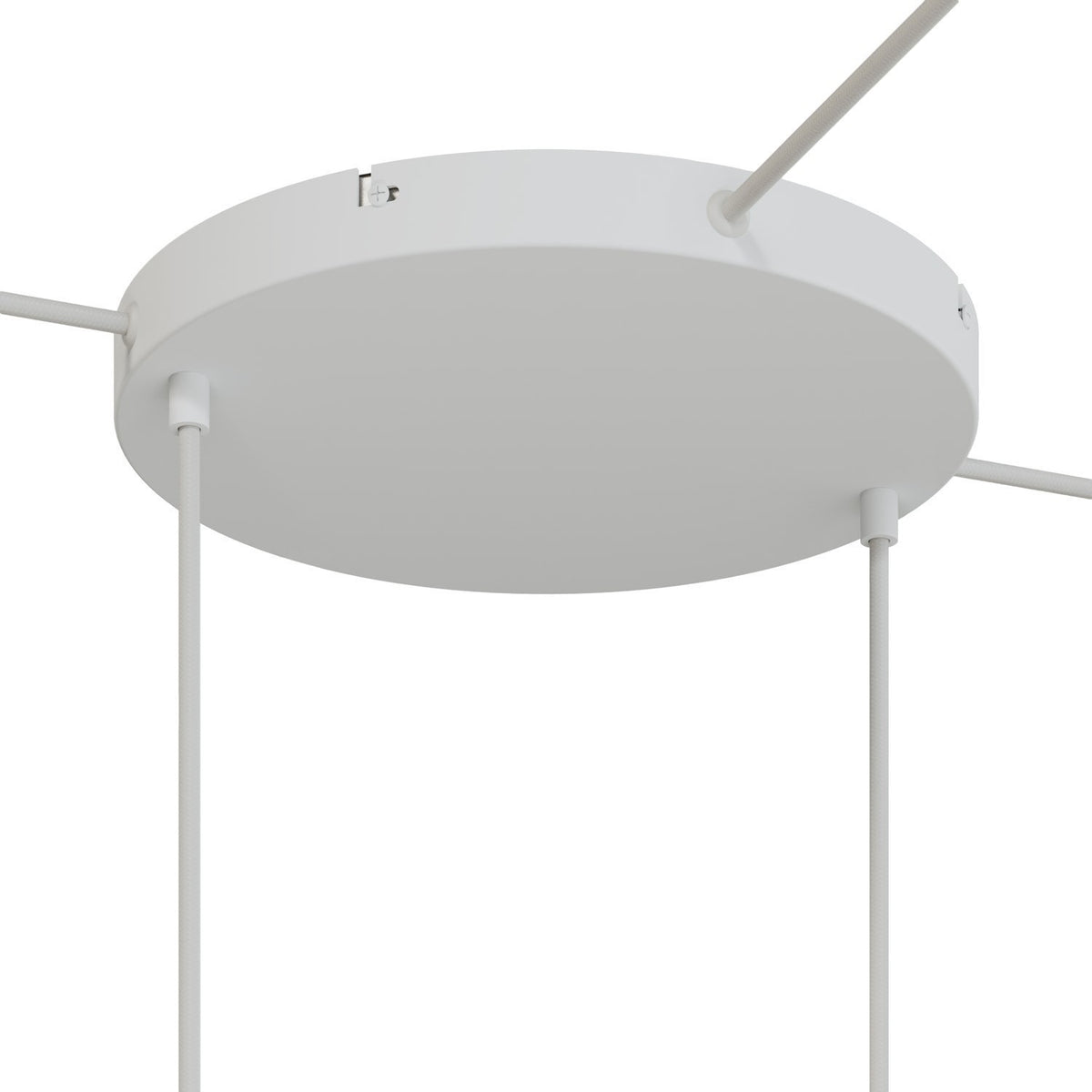 Lampenbaldachin XXL Aluminium, 2 Löcher, Ø 30 cm – Weiss matt, 3 Seitenlöcher