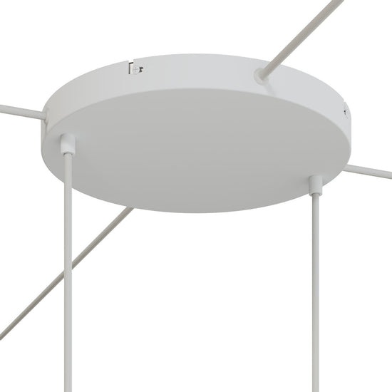 Lampenbaldachin XXL Aluminium, 2 Löcher, Ø 30 cm – Weiss matt, 4 Seitenlöcher