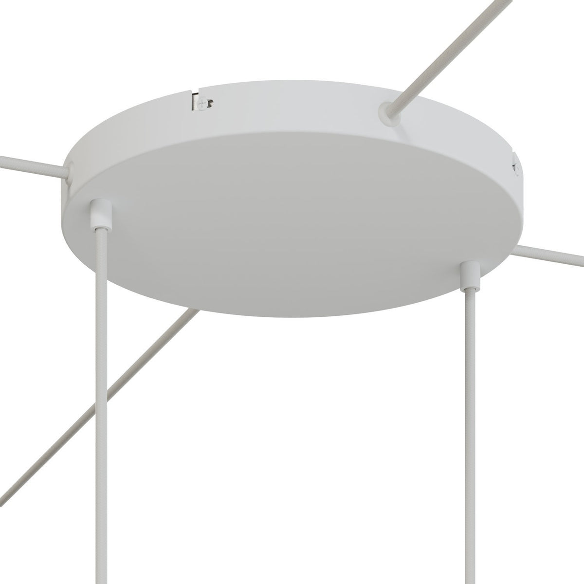 Lampenbaldachin XXL Aluminium, 2 Löcher, Ø 30 cm – Weiss matt, 4 Seitenlöcher