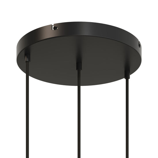Lampenbaldachin XXL Aluminium, 3 Löcher in Linie, Ø 30 cm – Schwarz, ohne Seitenlöcher