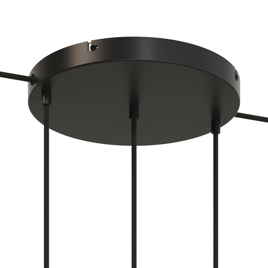 Lampenbaldachin XXL Aluminium, 3 Löcher in Linie, Ø 30 cm – Schwarz, 2 Seitenlöcher