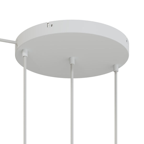 Lampenbaldachin XXL Aluminium, 3 Löcher in Linie, Ø 30 cm – Weiss matt, 1 Seitenloch