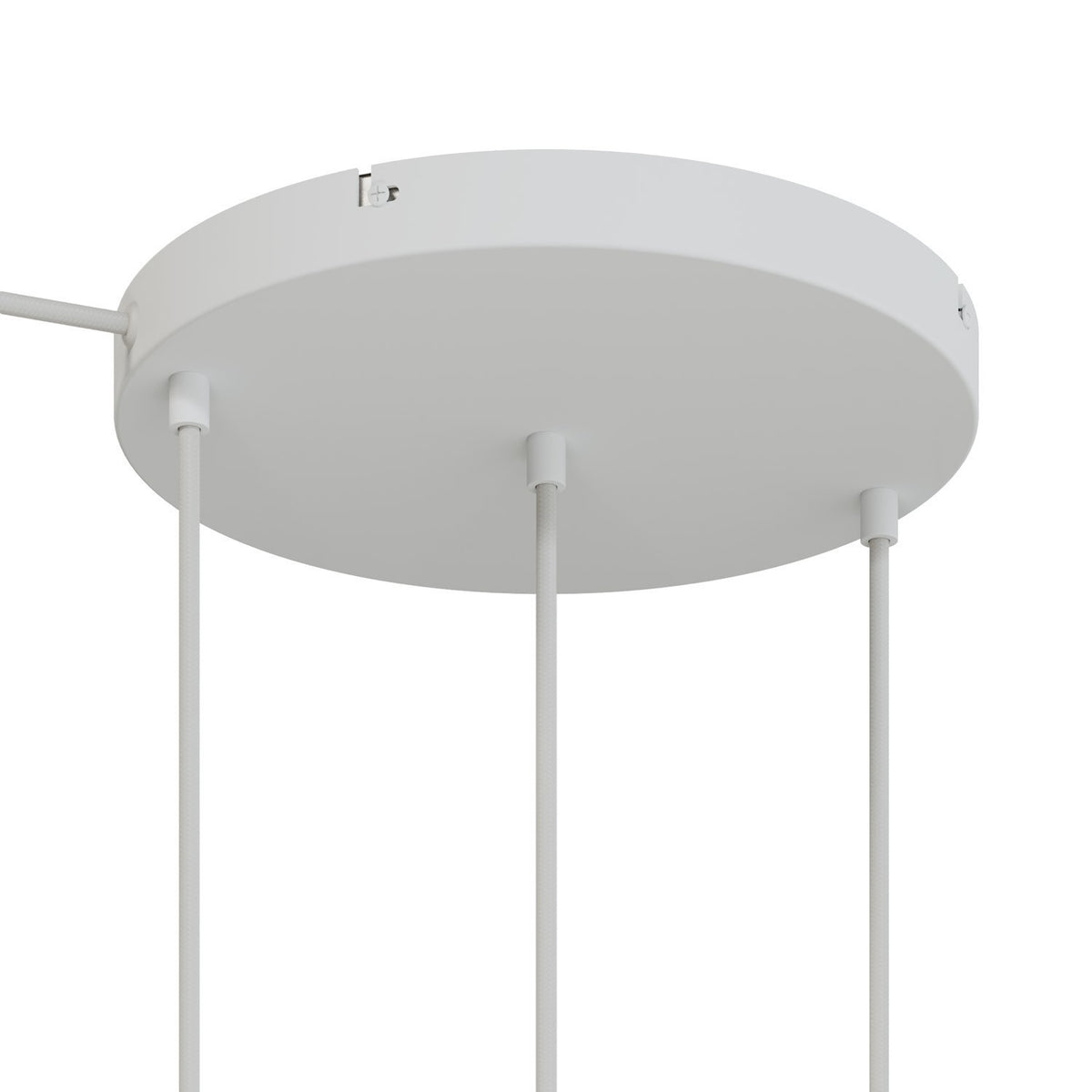 Lampenbaldachin XXL Aluminium, 3 Löcher in Linie, Ø 30 cm – Weiss matt, 1 Seitenloch