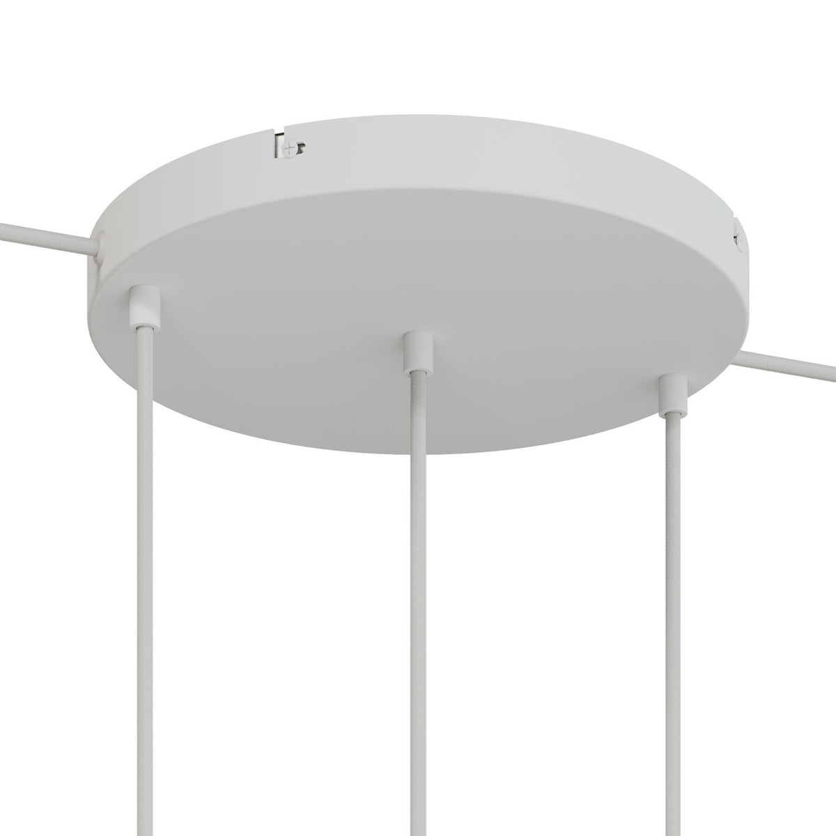 Lampenbaldachin XXL Aluminium, 3 Löcher in Linie, Ø 30 cm – Weiss matt, 2 Seitenlöcher