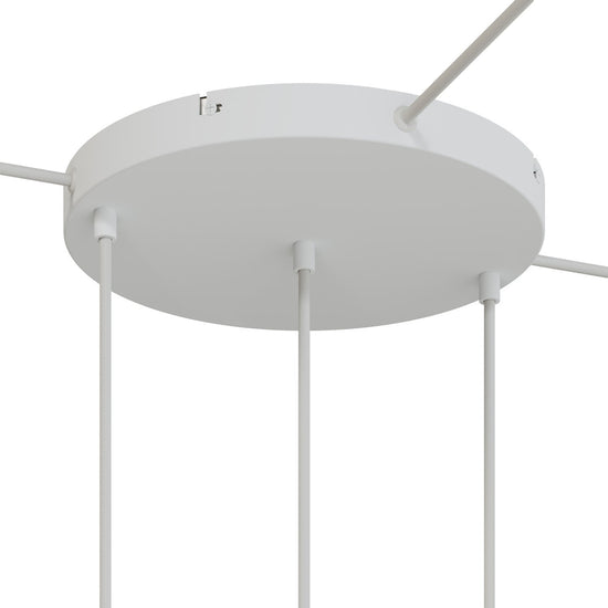 Lampenbaldachin XXL Aluminium, 3 Löcher in Linie, Ø 30 cm – Weiss matt, 3 Seitenlöcher