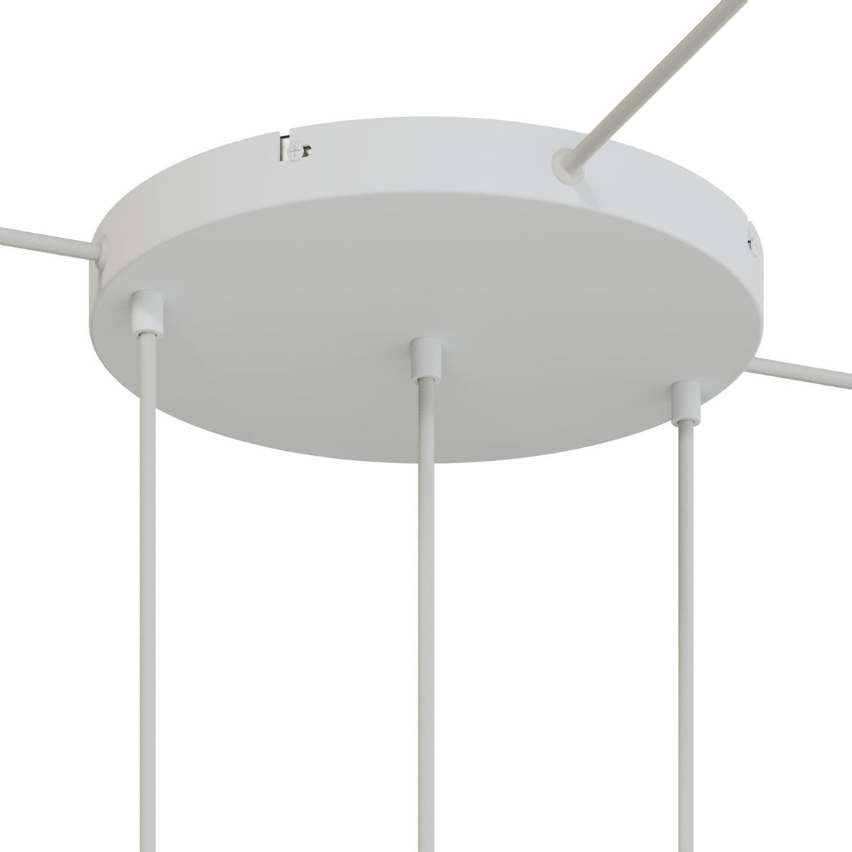 Lampenbaldachin XXL Aluminium, 3 Löcher in Linie, Ø 30 cm – Weiss matt, 3 Seitenlöcher