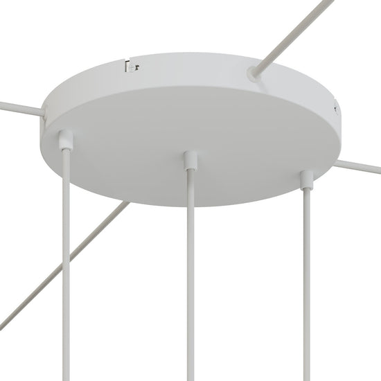 Lampenbaldachin XXL Aluminium, 3 Löcher in Linie, Ø 30 cm – Weiss matt, 4 Seitenlöcher
