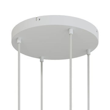 Lampenbaldachin XXL Aluminium, 4 Löcher, Ø 30 cm – Weiss matt, ohne Seitenlöcher