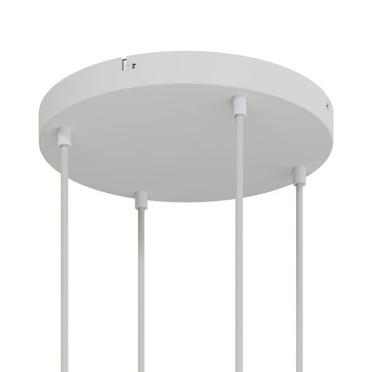 Lampenbaldachin XXL Aluminium, 4 Löcher, Ø 30 cm – Weiss matt, ohne Seitenlöcher