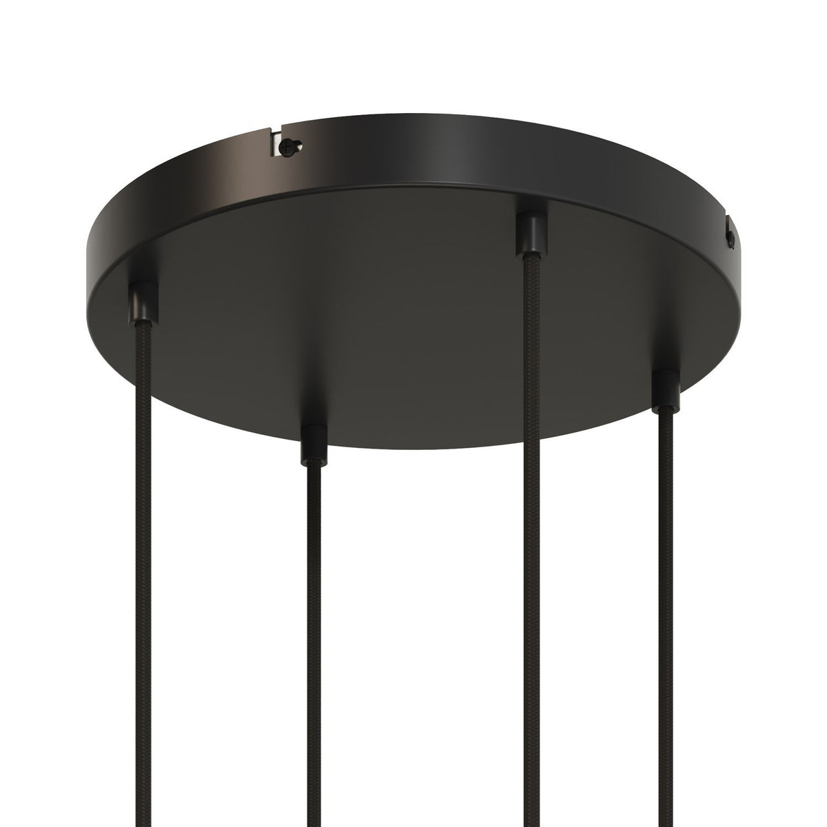 Lampenbaldachin XXL Aluminium, 4 Löcher, Ø 30 cm – Schwarz, ohne Seitenlöcher