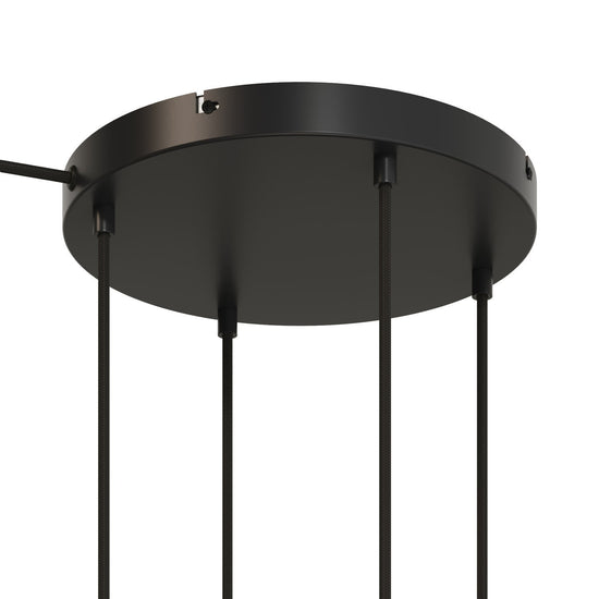 Lampenbaldachin XXL Aluminium, 4 Löcher, Ø 30 cm – Schwarz, 1 Seitenloch
