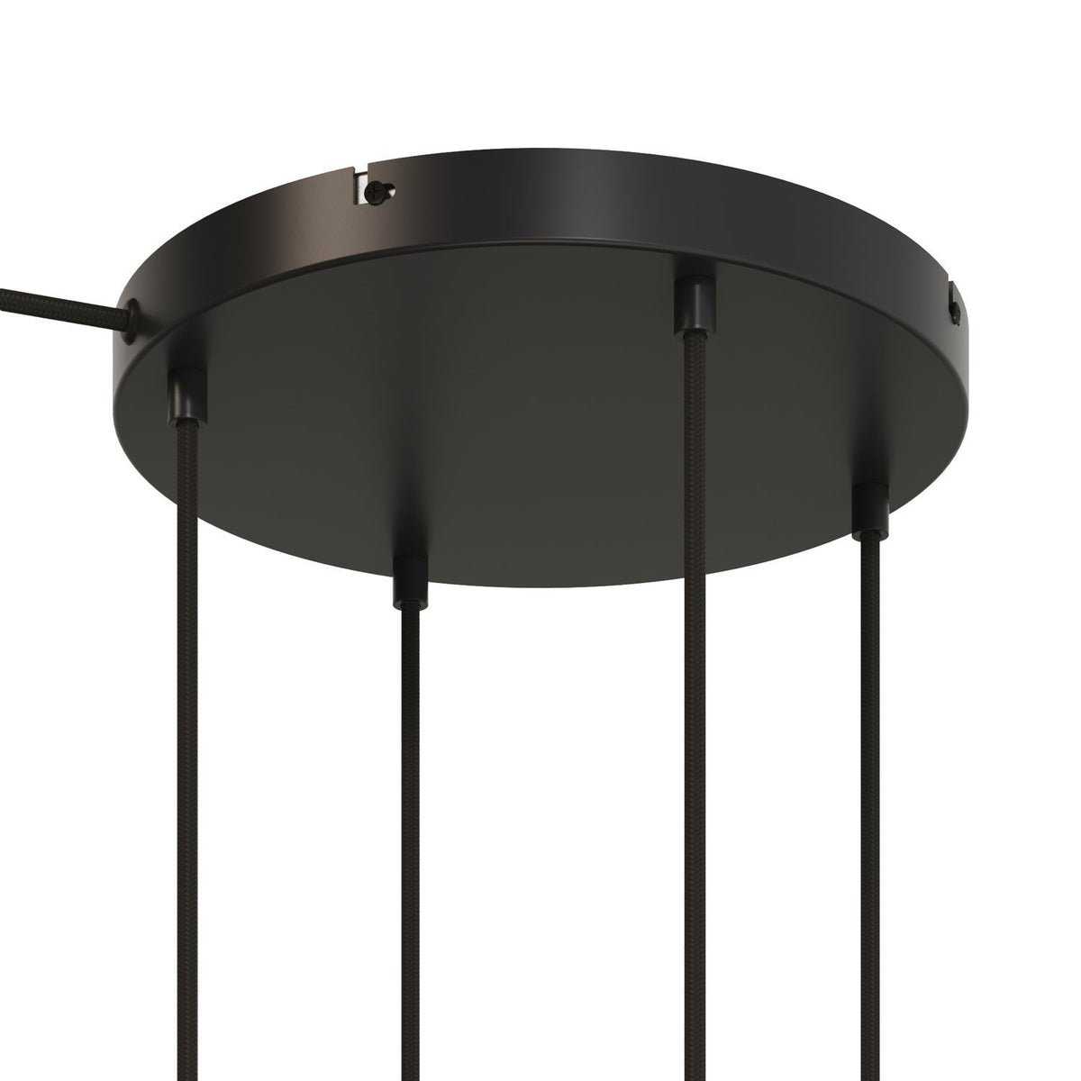 Lampenbaldachin XXL Aluminium, 4 Löcher, Ø 30 cm – Schwarz, 1 Seitenloch