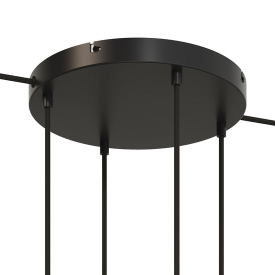 Lampenbaldachin XXL Aluminium, 4 Löcher, Ø 30 cm – Schwarz, 2 Seitenlöcher