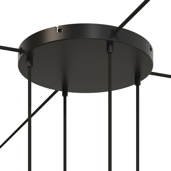 Lampenbaldachin XXL Aluminium, 4 Löcher, Ø 30 cm – Schwarz, 4 Seitenlöcher
