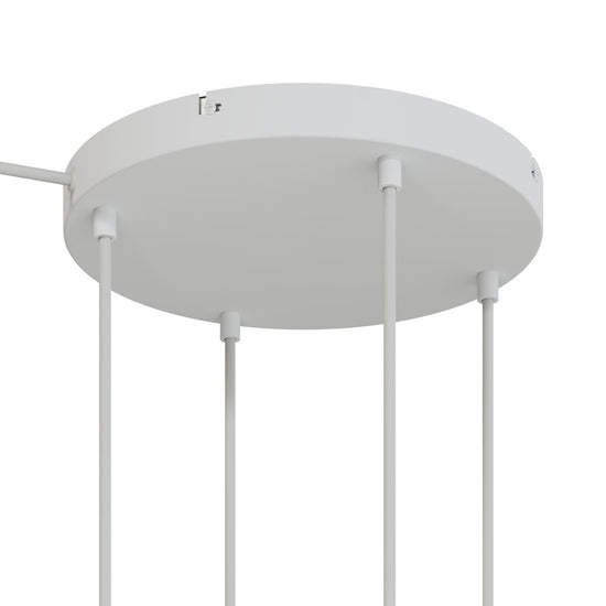 Lampenbaldachin XXL Aluminium, 4 Löcher, Ø 30 cm – Weiss matt, 1 Seitenloch