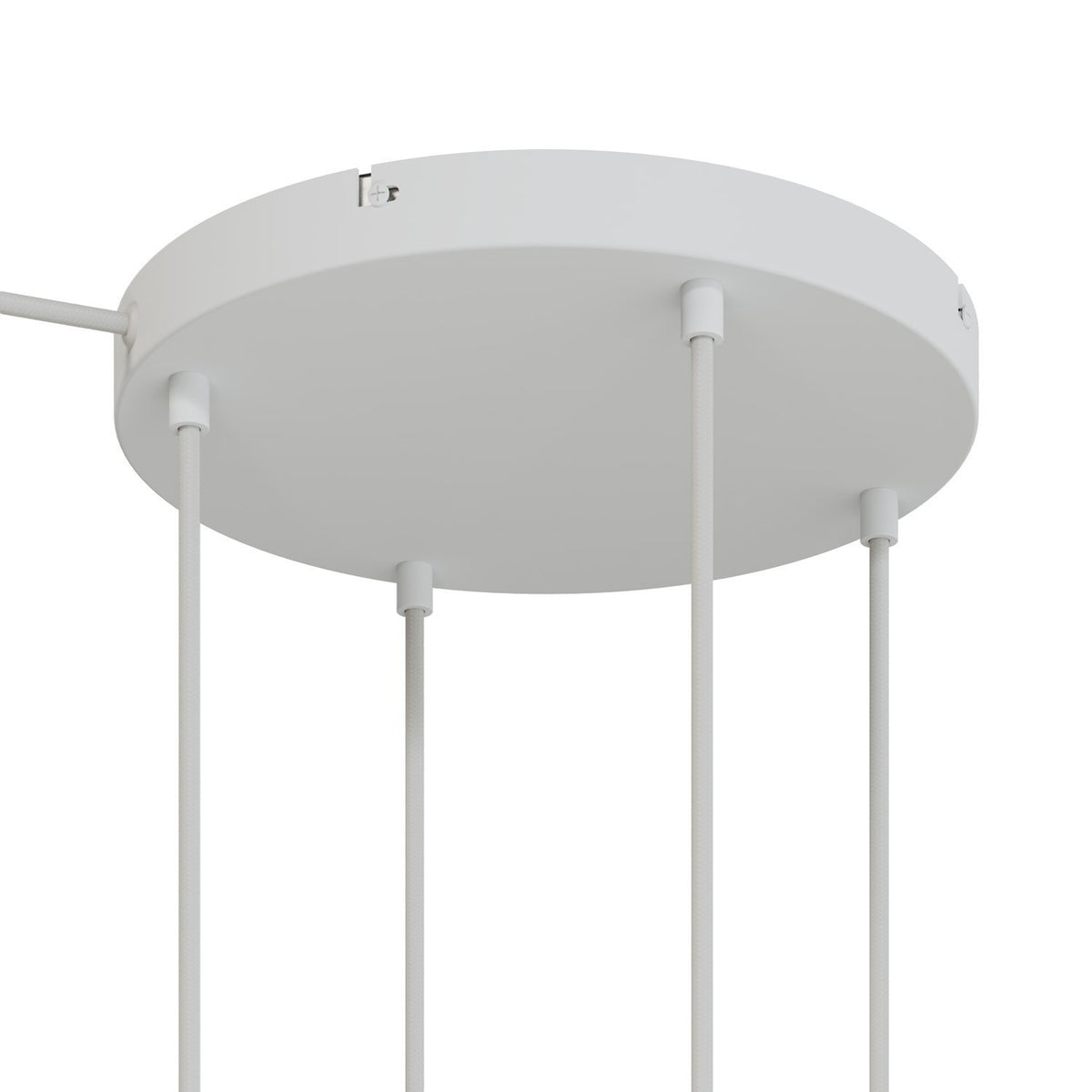 Lampenbaldachin XXL Aluminium, 4 Löcher, Ø 30 cm – Weiss matt, 1 Seitenloch