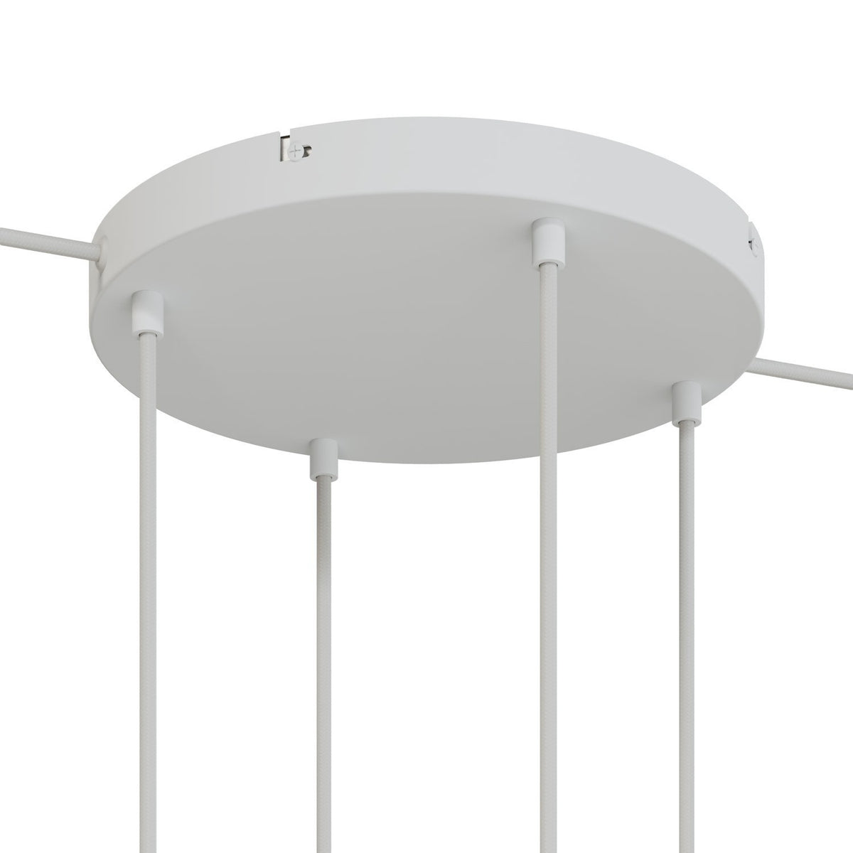 Lampenbaldachin XXL Aluminium, 4 Löcher, Ø 30 cm – Weiss matt, 2 Seitenlöcher
