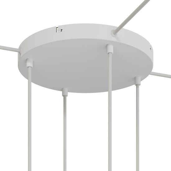 Lampenbaldachin XXL Aluminium, 4 Löcher, Ø 30 cm – Weiss matt, 3 Seitenlöcher