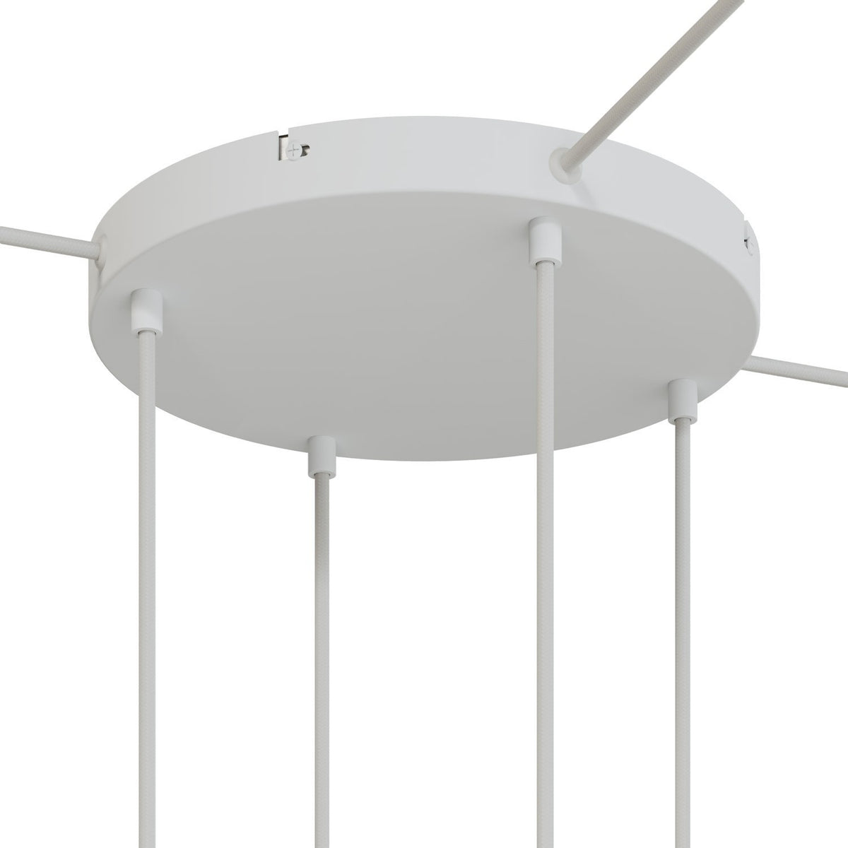 Lampenbaldachin XXL Aluminium, 4 Löcher, Ø 30 cm – Weiss matt, 3 Seitenlöcher