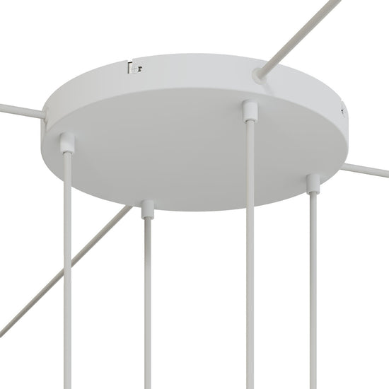 Lampenbaldachin XXL Aluminium, 4 Löcher, Ø 30 cm – Weiss matt, 4 Seitenlöcher